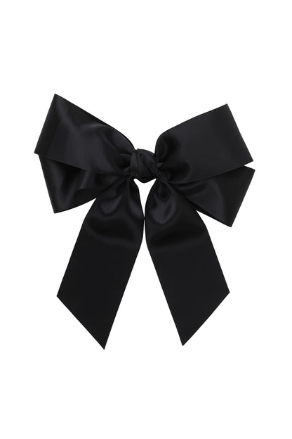 Oversized Bow Pony/Clip - Black
