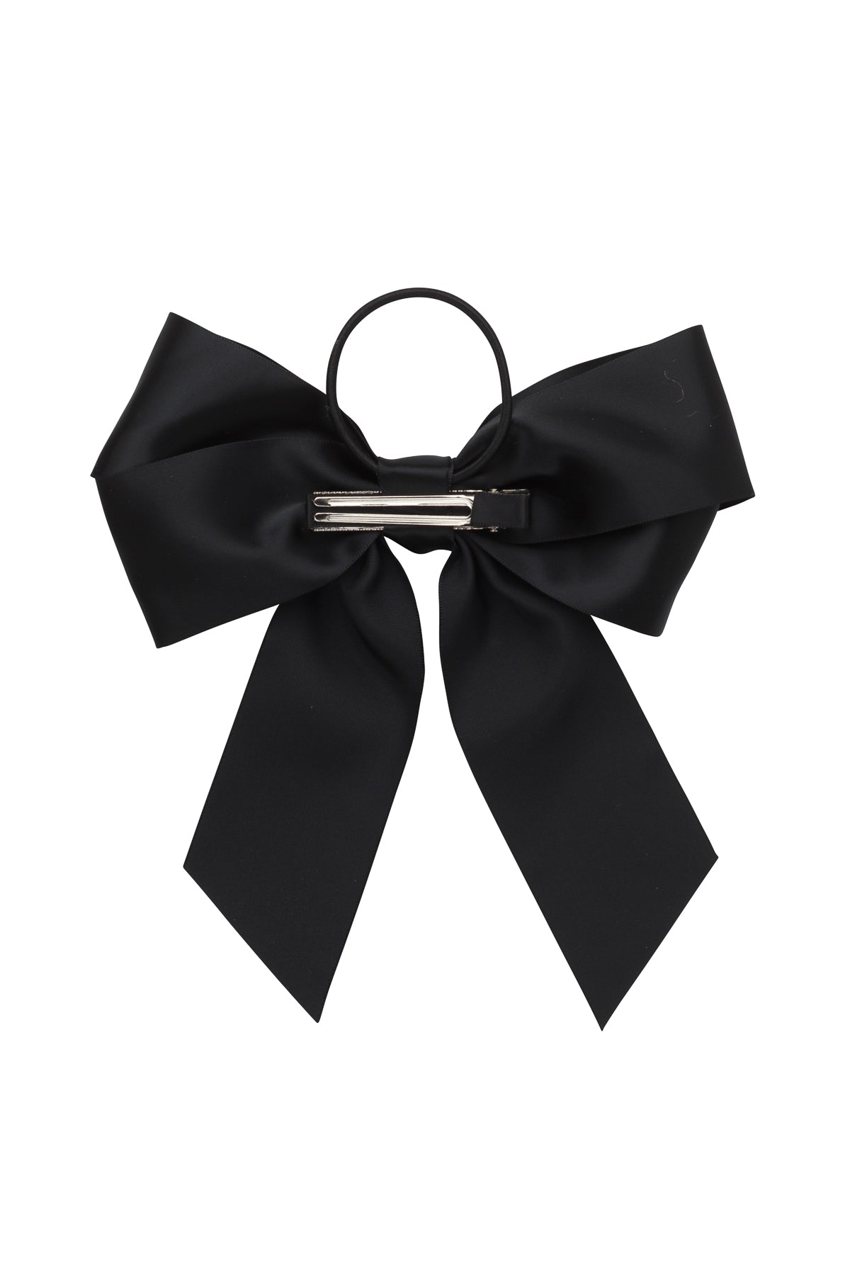 Oversized Bow Pony/Clip - Black