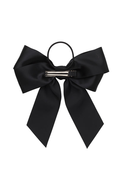 Oversized Bow Pony/Clip - Black