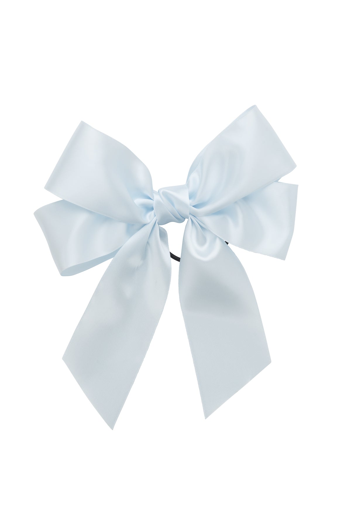 Oversized Bow Pony/Clip - Blue Vapor