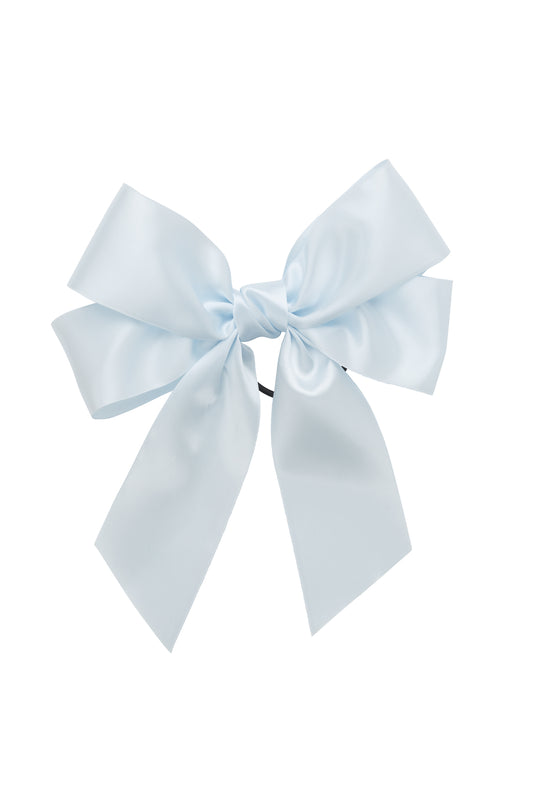 Oversized Bow Pony/Clip - Blue Vapor