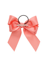 Oversized Bow Pony/Clip - Coral