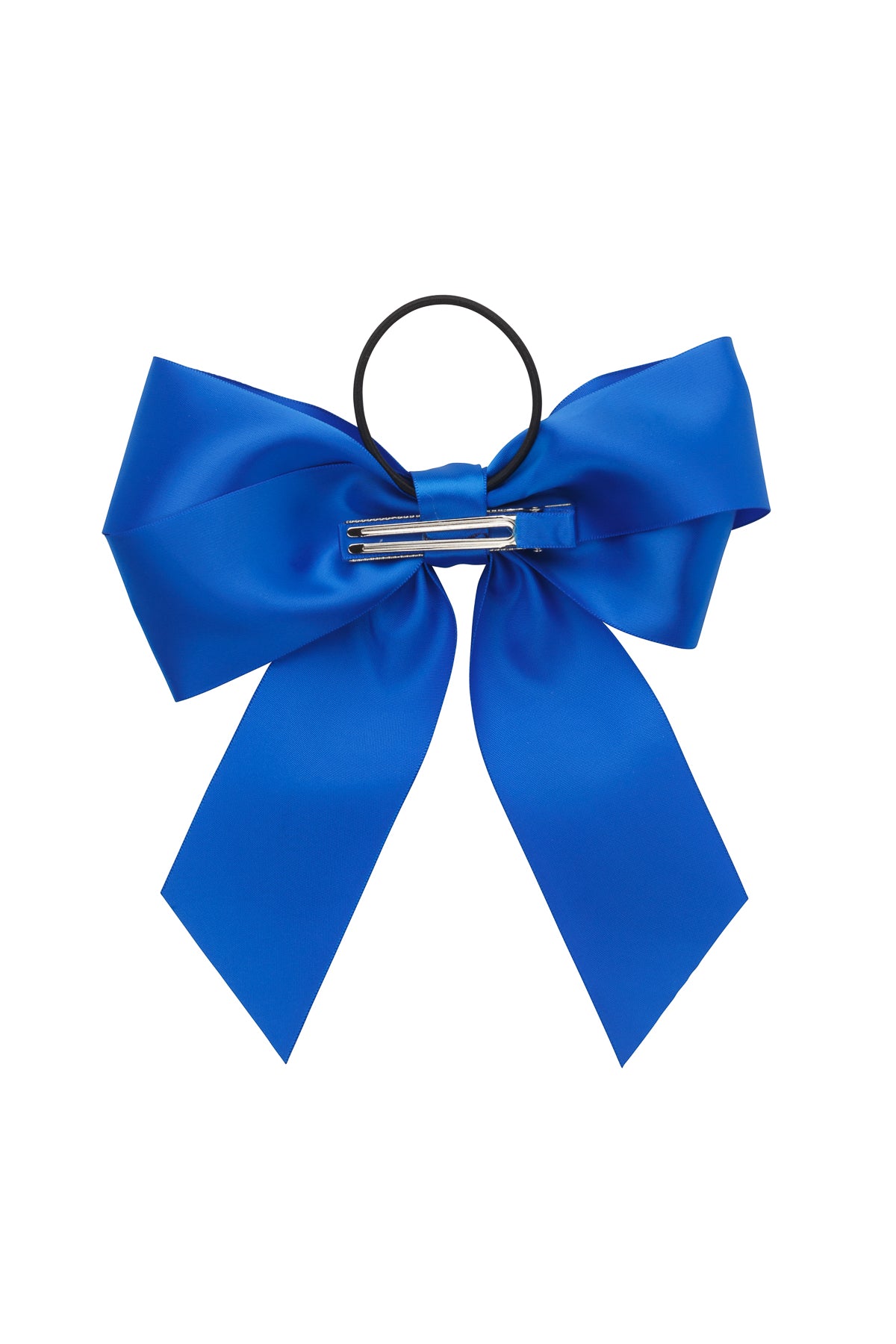Oversized Bow Pony/Clip - Electric Blue