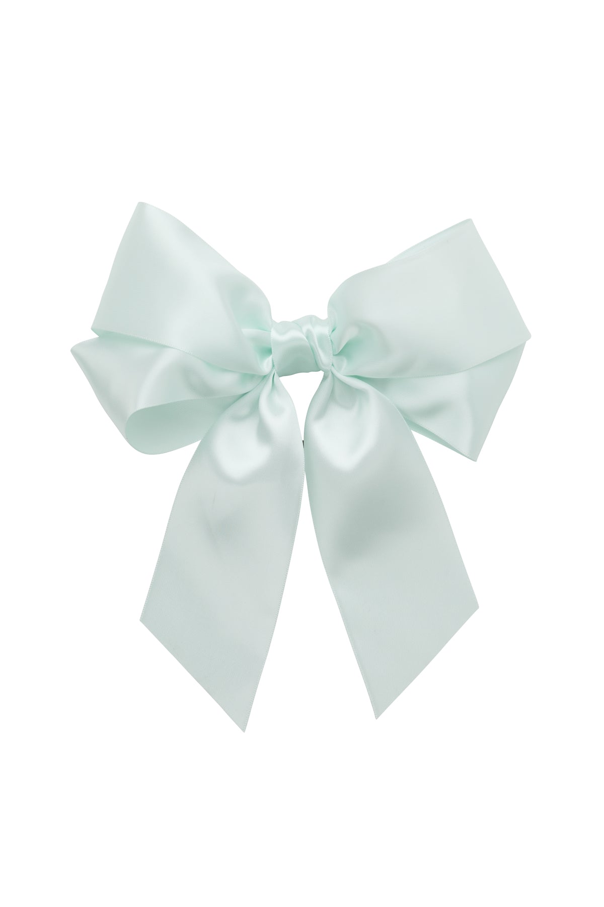 Oversized Bow Pony/Clip - Ice Mint