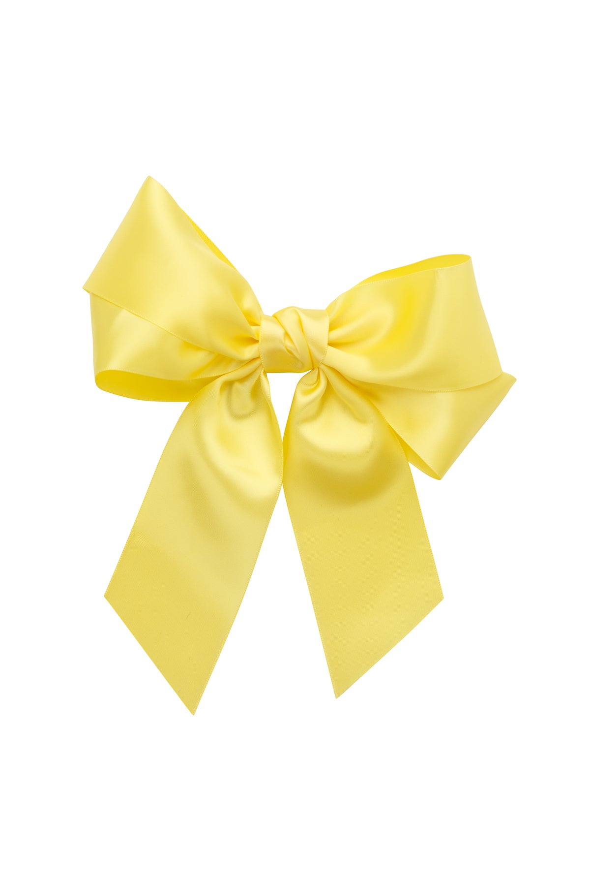 Oversized Bow Pony/Clip - Lemon