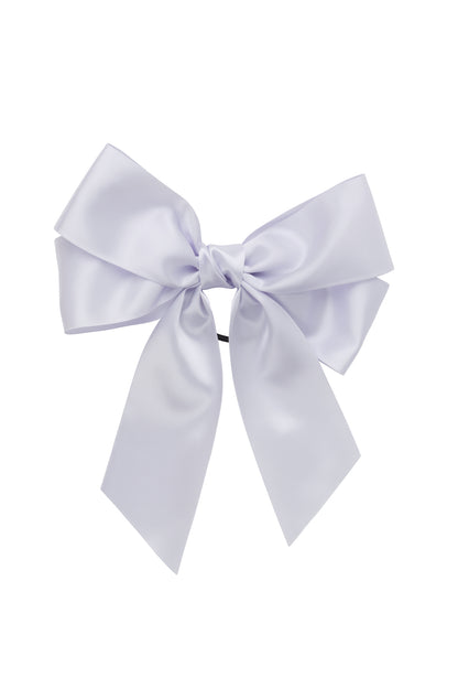 Oversized Bow Pony/Clip - Lilac