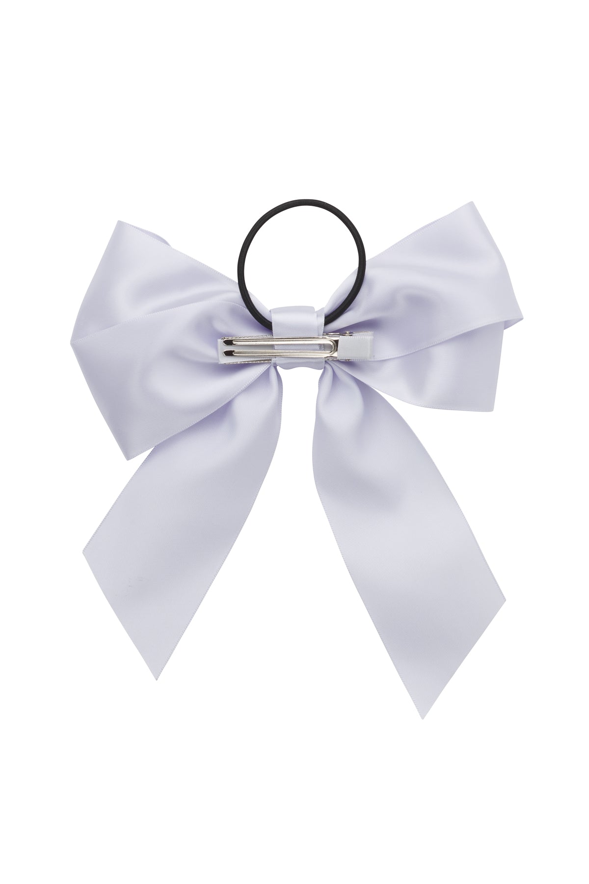 Oversized Bow Pony/Clip - Lilac