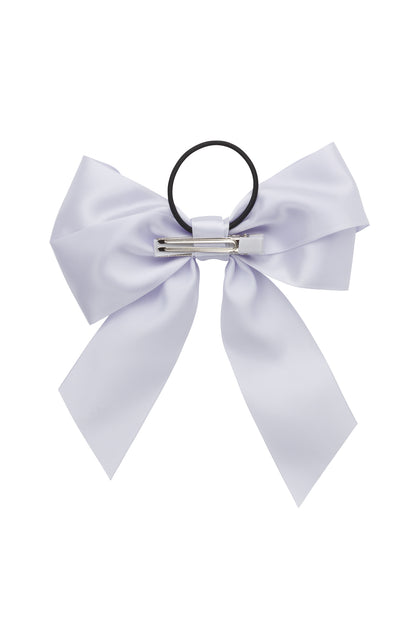 Oversized Bow Pony/Clip - Lilac