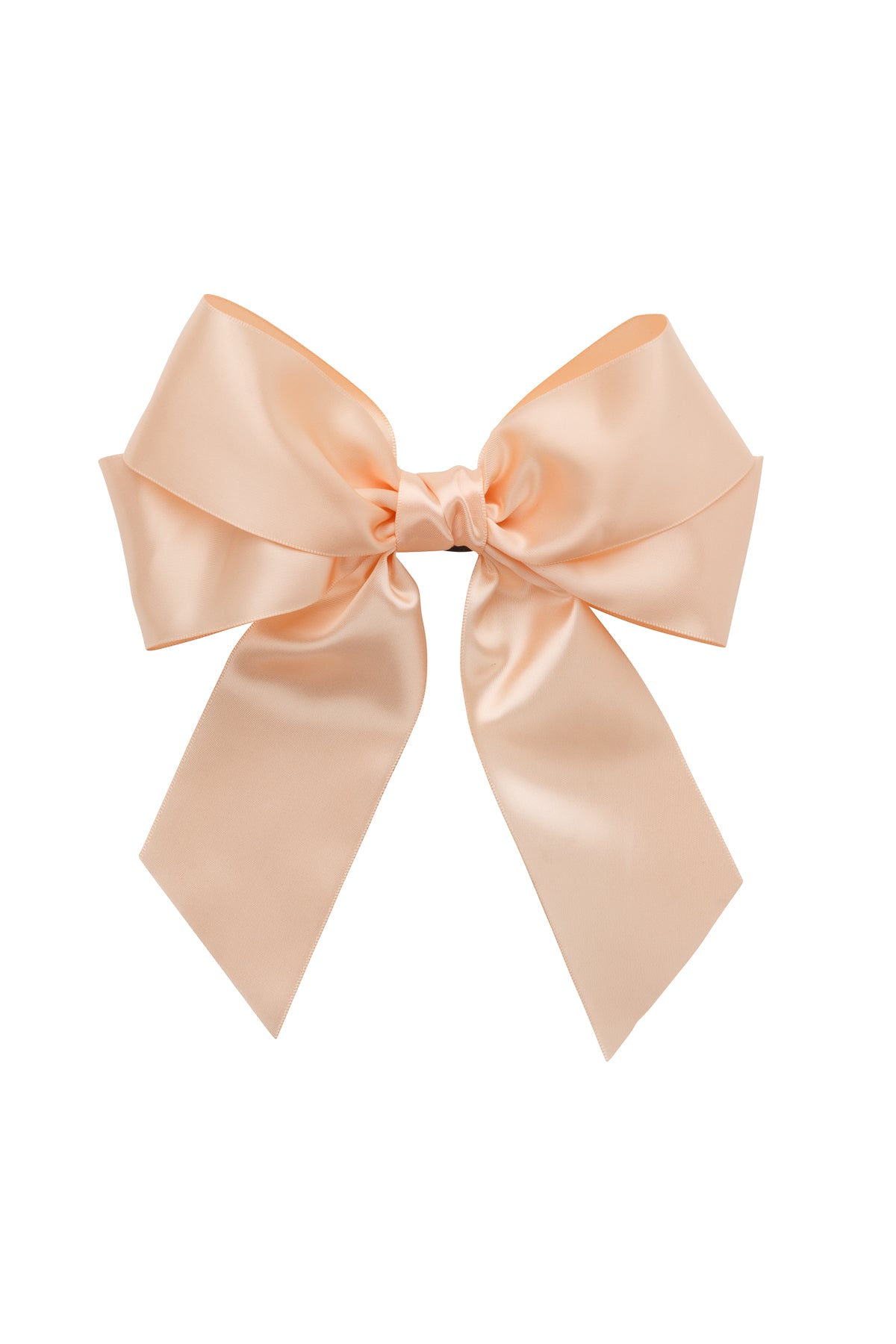 Oversized Bow Pony/Clip - Petal Peach