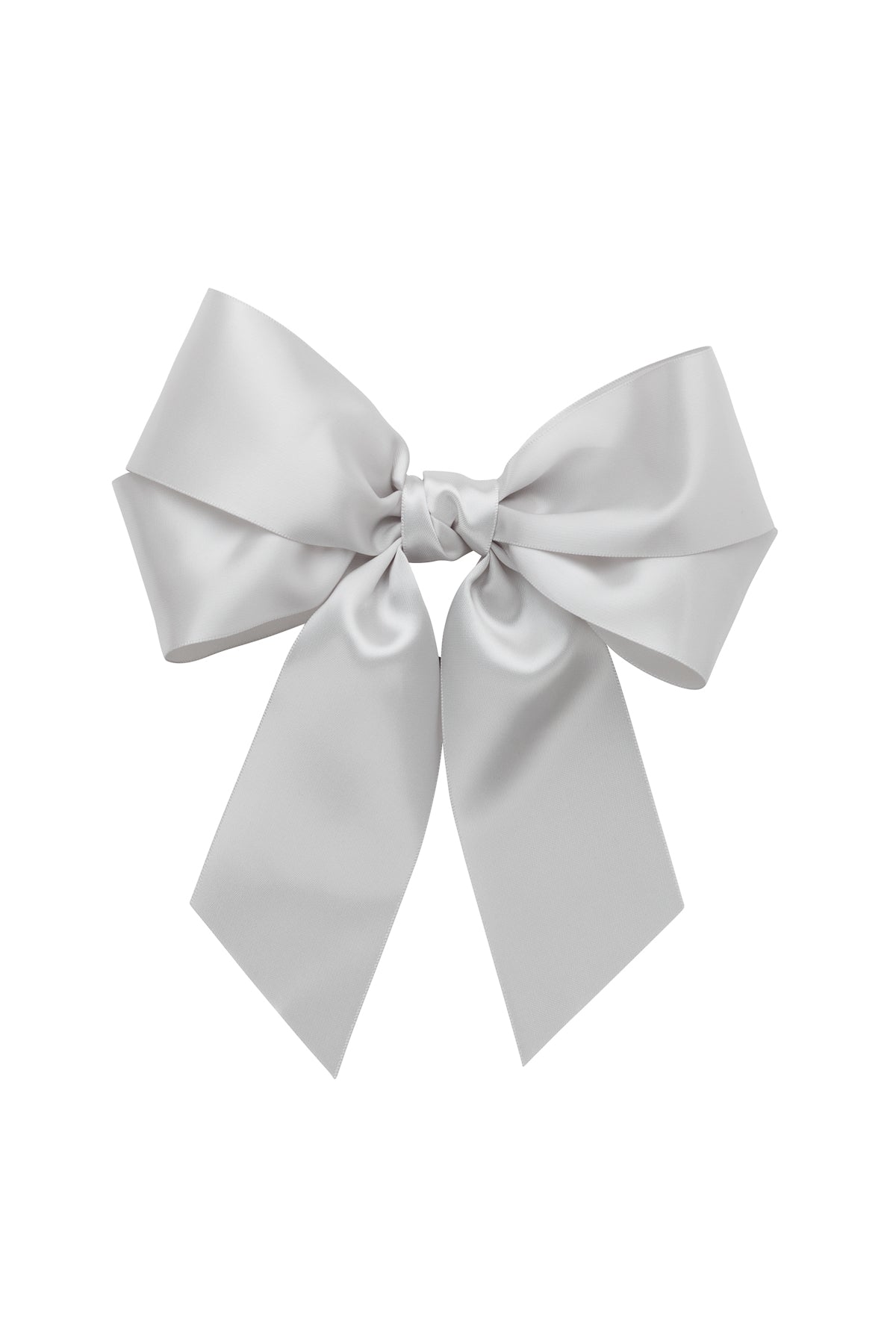 Oversized Bow Pony/Clip - Shell Grey