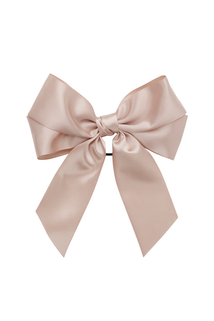 Oversized Bow Pony/Clip - Vanilla