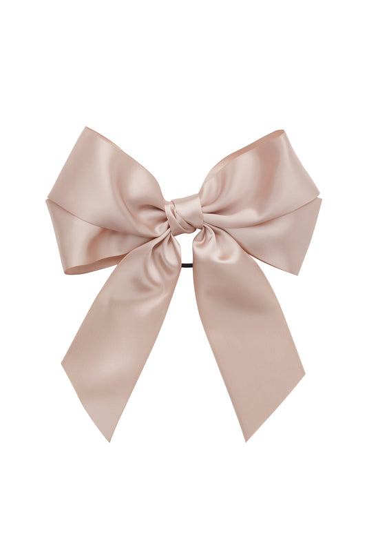 Oversized Bow Pony/Clip - Vanilla