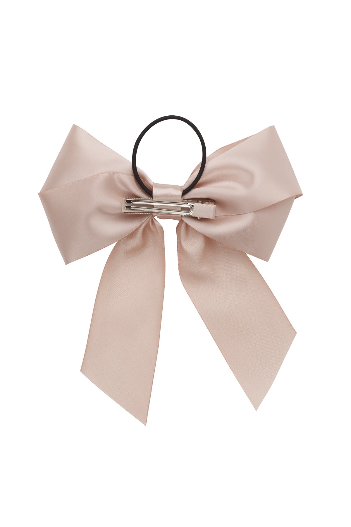 Oversized Bow Pony/Clip - Vanilla