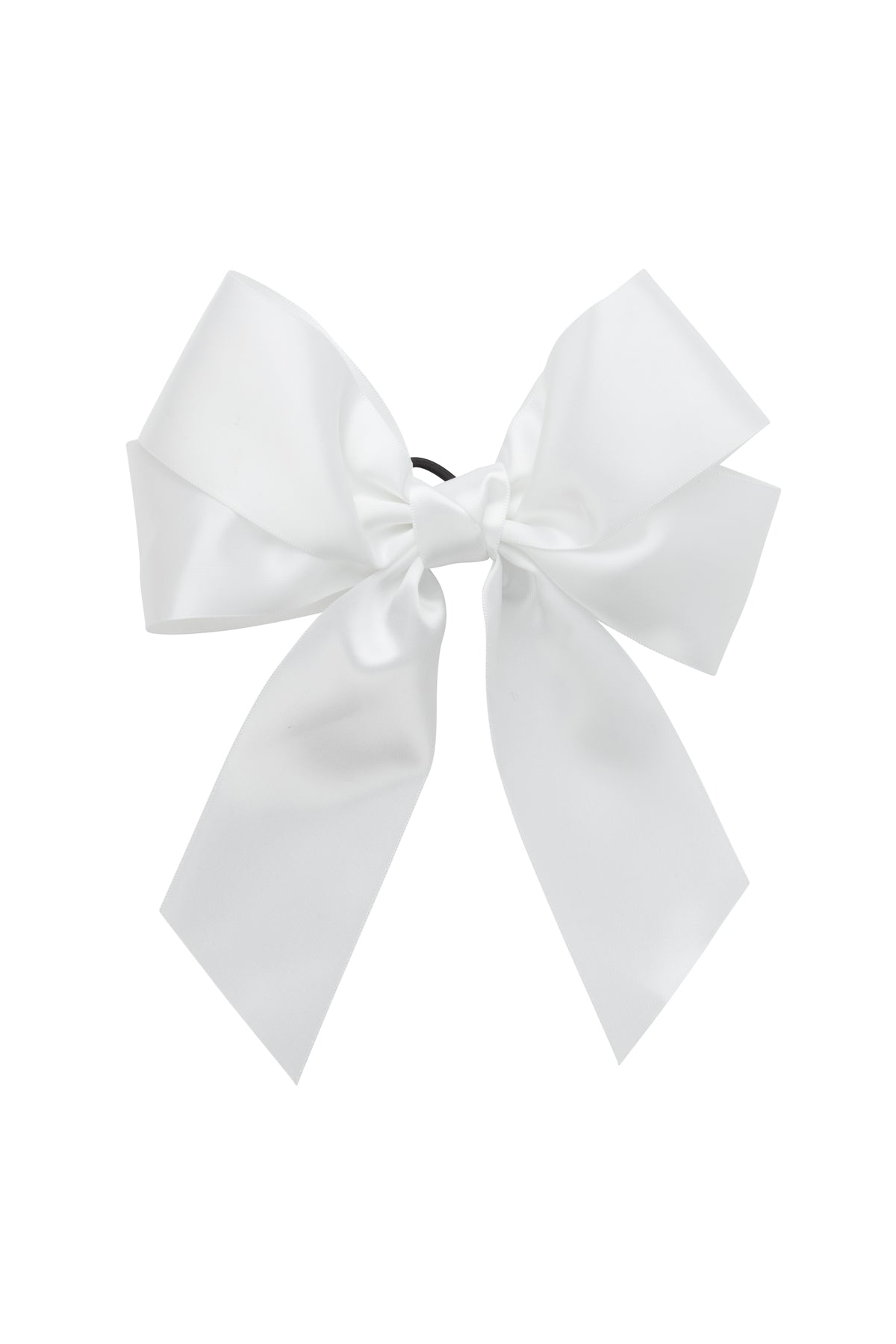 Oversized Bow Pony/Clip - White