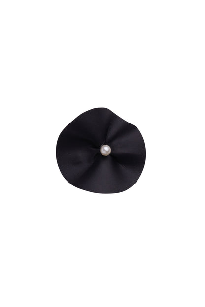Pansy Clip - Black Leather