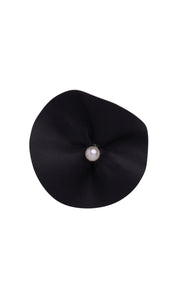 Pansy Clip - Black Leather