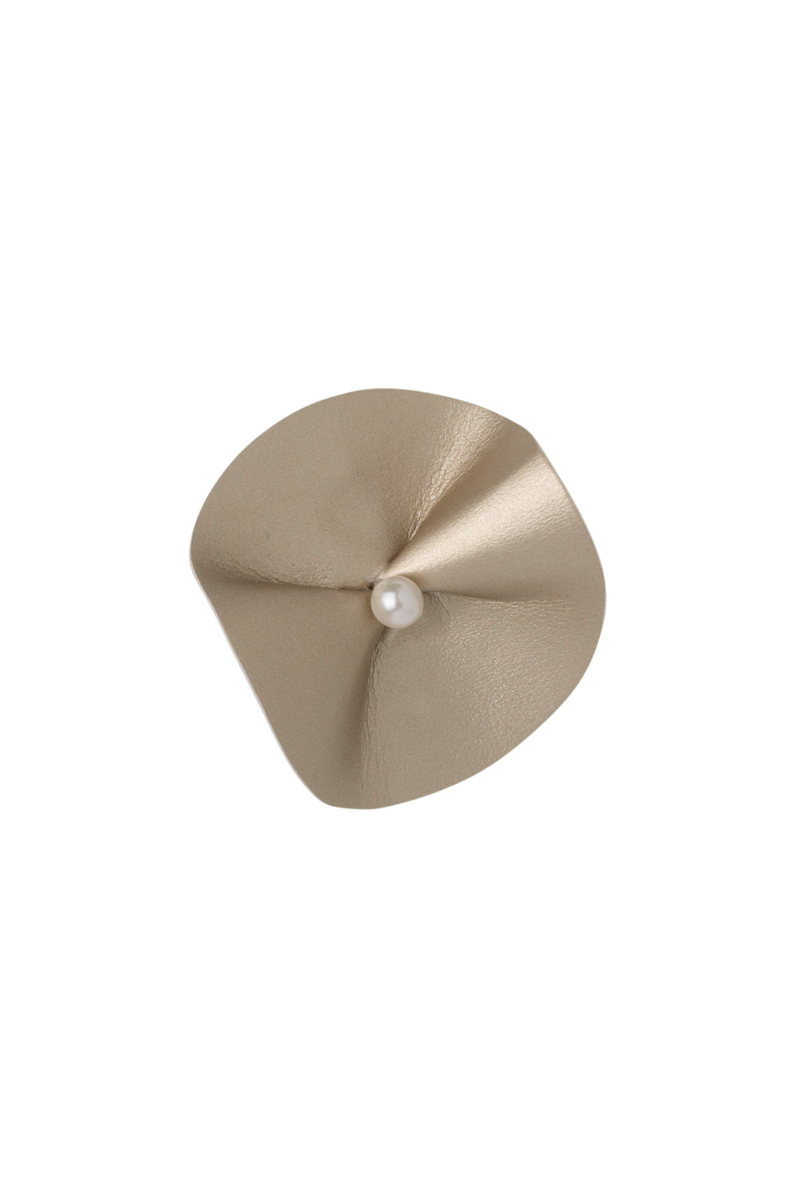 Pansy Clip - Gold Leather