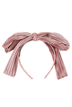 Party Bow Headband - Blush Velvet Stripe