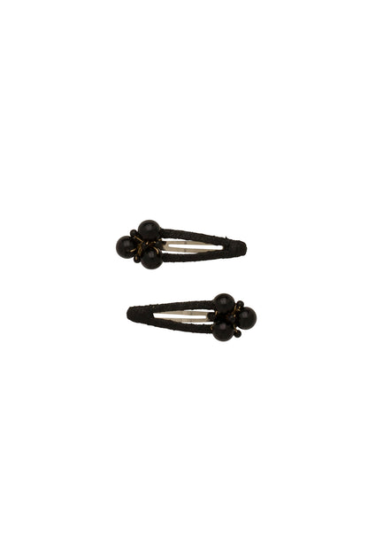 Pearl Lily Clip Set of 2 - Black