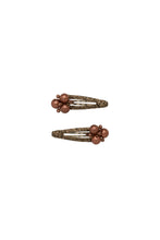 Pearl Lily Clip Set of 2 - Brown