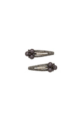 Pearl Lily Clip Set of 2 - Charcoal
