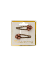 Pearl Lily Clip Set of 2 - Brown