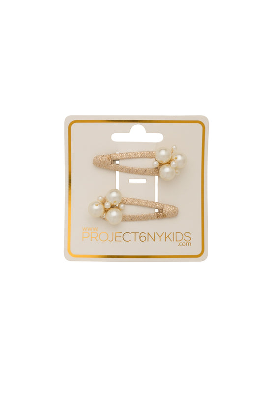 Pearl Lily Clip Set of 2 - Pearl