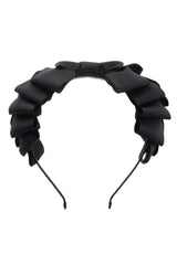 Pleated Ribbon Grosgrain Headband - Black