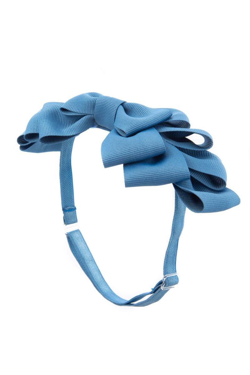 Pleated Ribbon Grosgrain Wrap - Smoke Blue