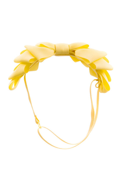 Pleated Ribbon Grosgrain Wrap - Lemon