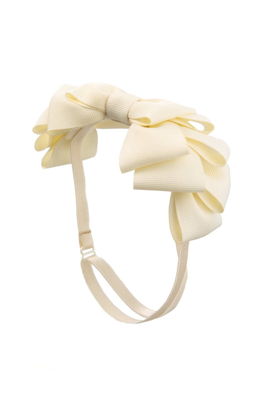 Pleated Ribbon Grosgrain Wrap - Cream