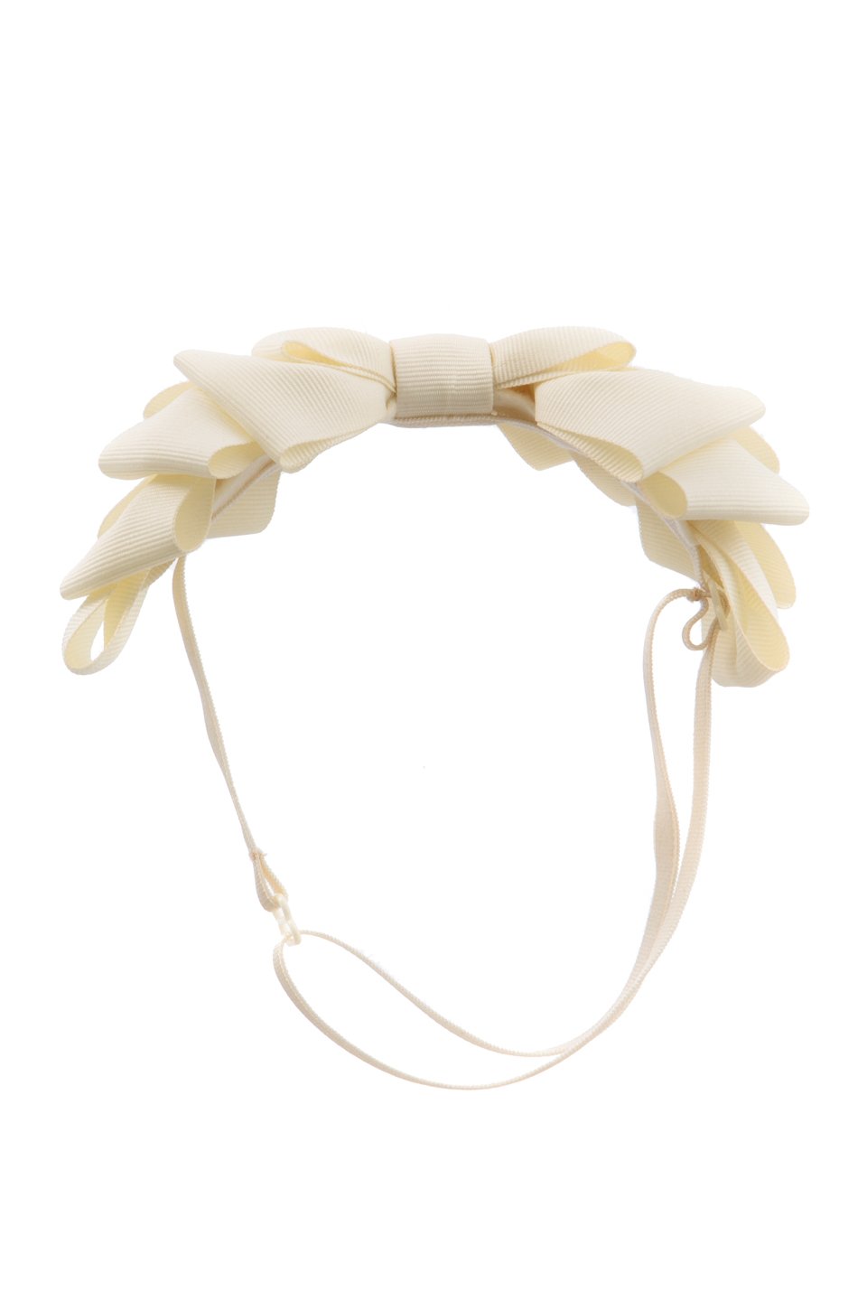 Pleated Ribbon Grosgrain Wrap - Cream
