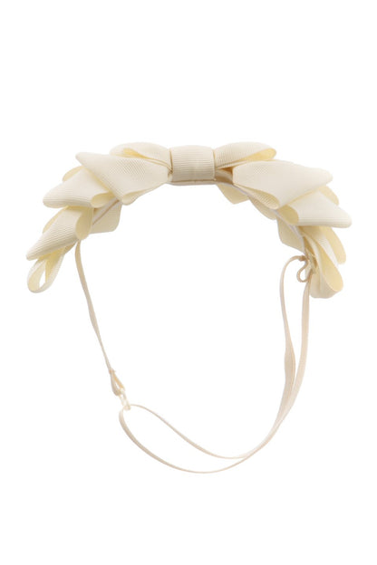 Pleated Ribbon Grosgrain Wrap - Cream