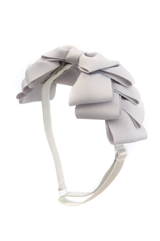 Pleated Ribbon Grosgrain Wrap - Shell Grey