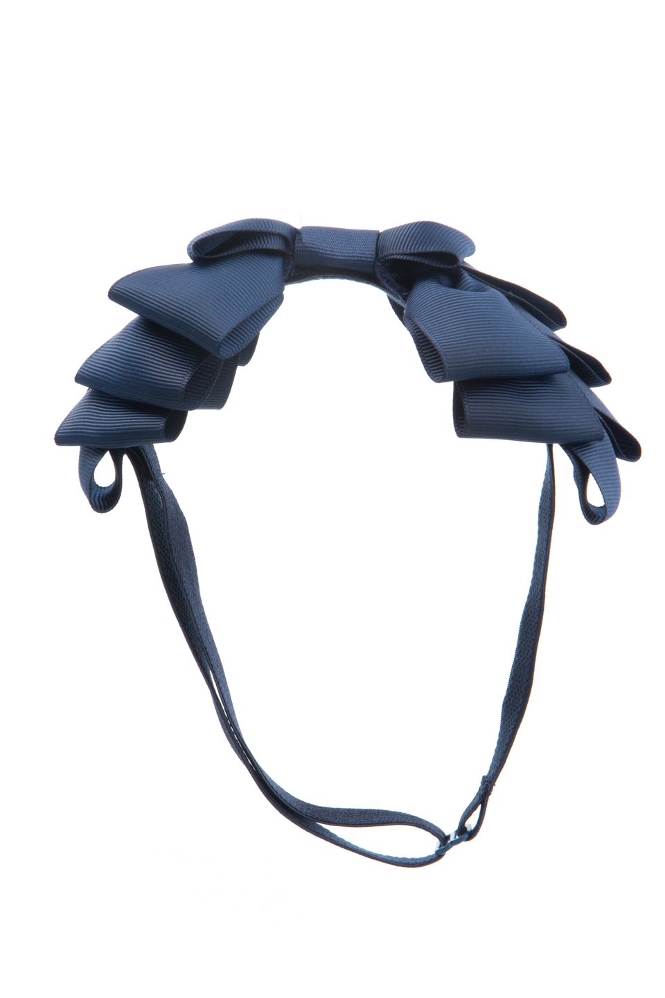 Pleated Ribbon Grosgrain Wrap - Navy