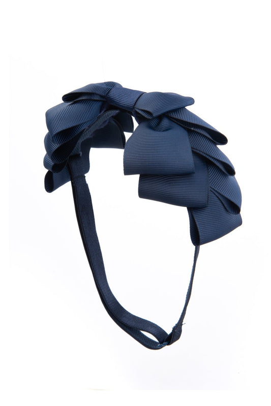 Pleated Ribbon Grosgrain Wrap - Navy