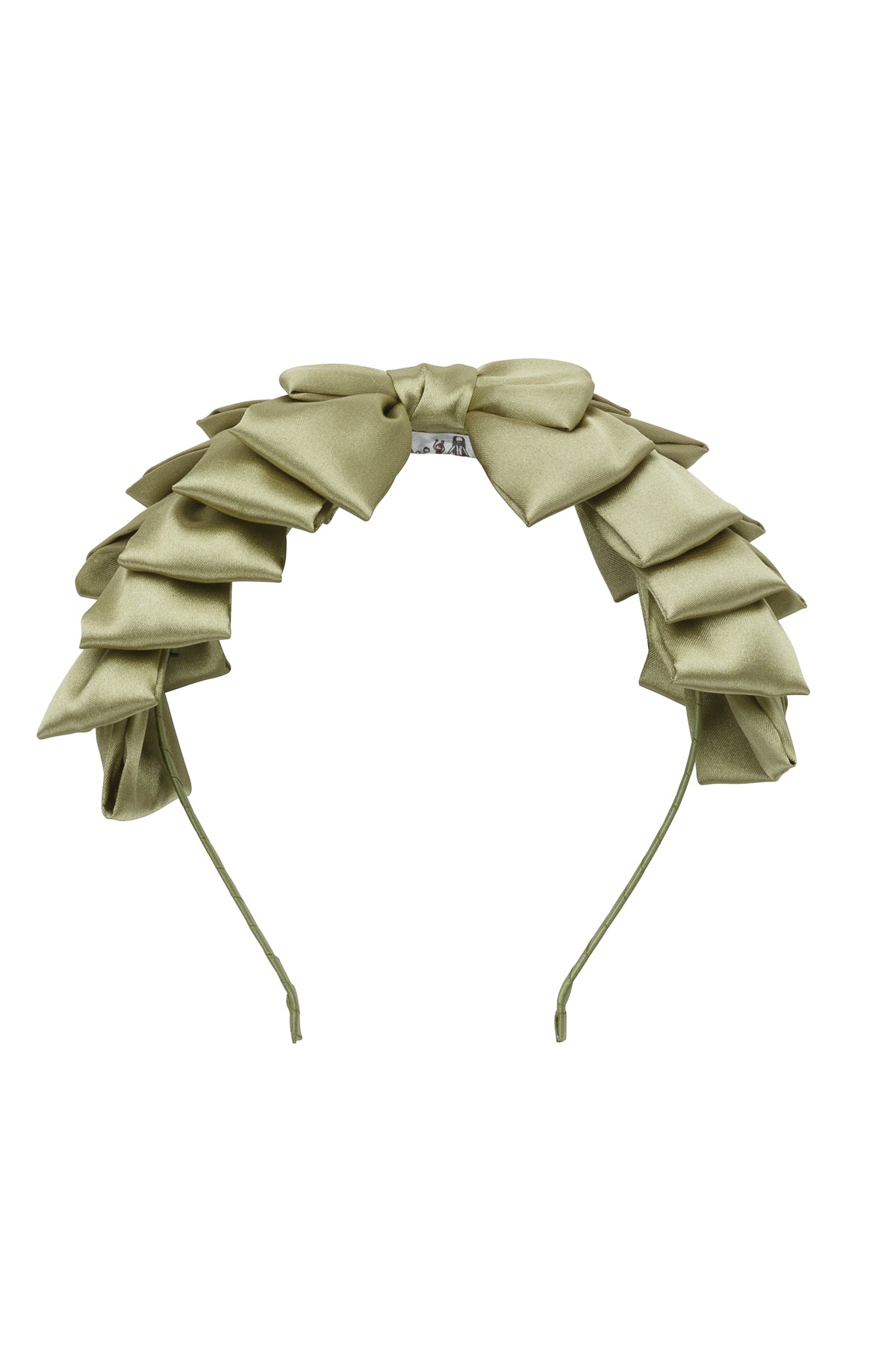Pleated Ribbon Headband - Antique Green