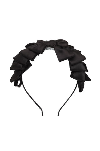 Pleated Ribbon Headband - Black