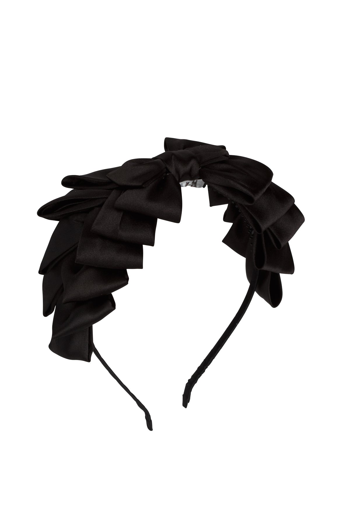 Pleated Ribbon Headband - Black