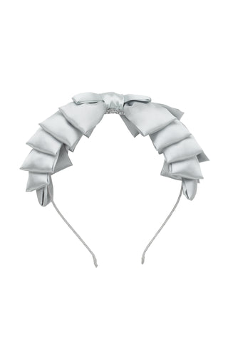 Pleated Ribbon Headband - Light Silver