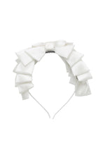 Pleated Ribbon Headband - White