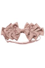 Pleated Ribbon Wrap - Blush Paisley Suede