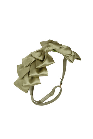 Pleated Ribbon Wrap - Antique Green