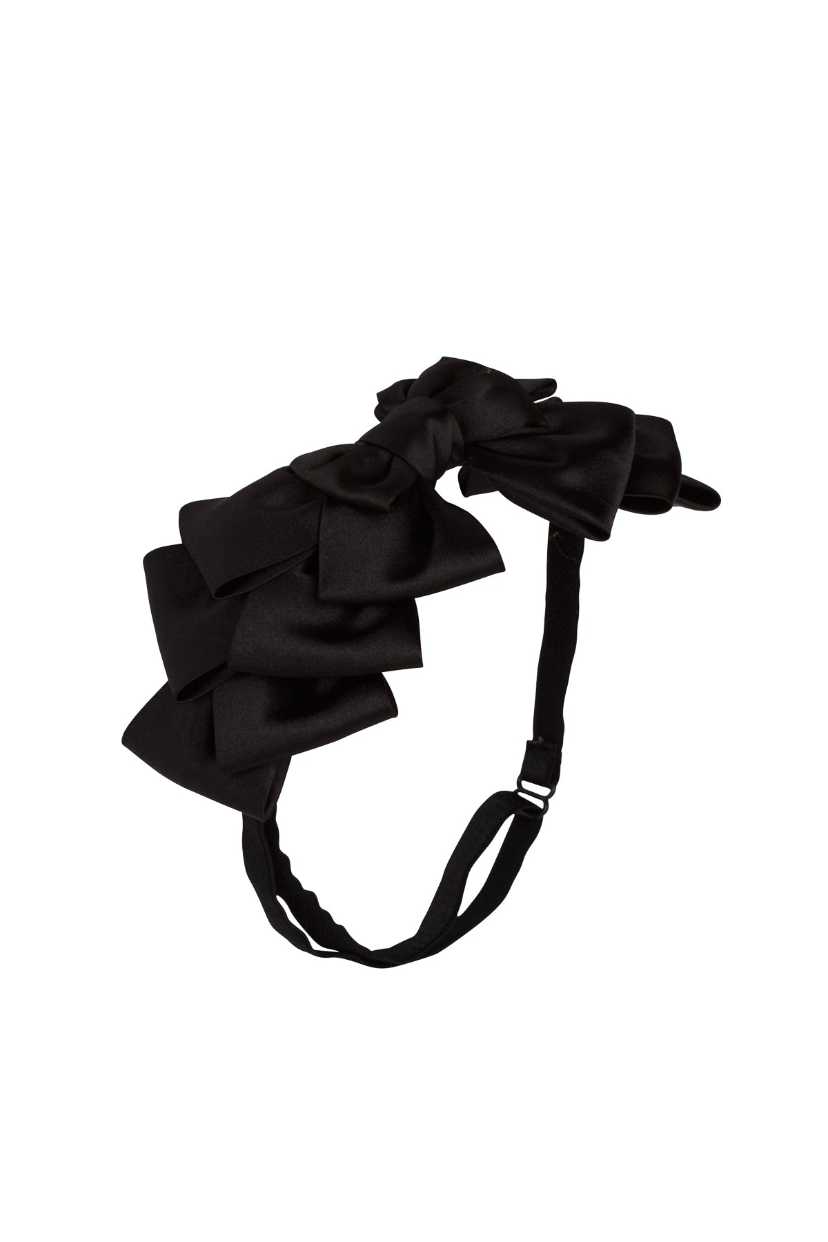 Pleated Ribbon Wrap - Black