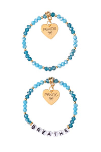 Power Mantra Bracelet Set - Blue - "BREATHE"