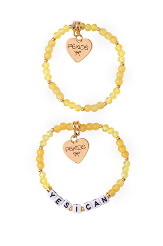 Power Mantra Bracelet Set - Yellow - 