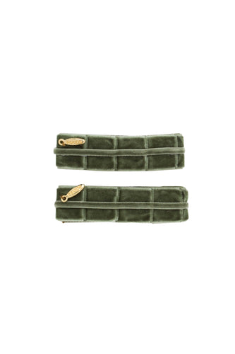 Pristine Pleats Clip Set of 2 - Forest Moss Green