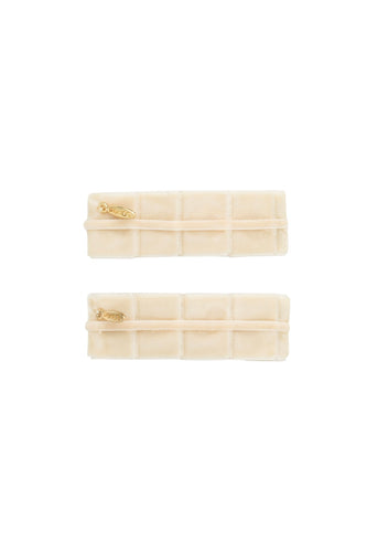 Pristine Pleats Clip Set of 2 - Ivory