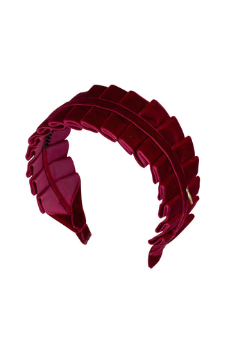 Pristine Pleats Headband - Burgundy