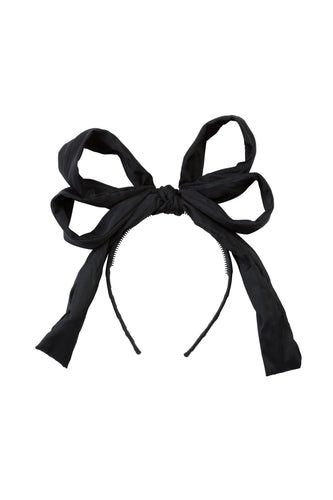 Double Party Bow Headband - Black